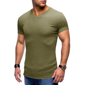 Camicie muscolari da <span class=keywords><strong>uomo</strong></span> Slim Fit <span class=keywords><strong>T</strong></span>-<span class=keywords><strong>shirt</strong></span> da Golf in cotone a maniche lunghe con <span class=keywords><strong>scollo</strong></span> a <span class=keywords><strong>V</strong></span> morbido a coste magliette all'ingrosso - Product Image 6