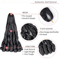 Cheveux au crochet très demandés en Afrique, grandes boucles, machine à tresser French Curl, double trame, fibre haute température, 24 pouces, 150g, direct usine