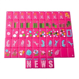 Tablevibe – Jeu de tuiles de mahjong modernes en acrylique, motif tropical, avec sac de rangement inclus - Product Image 2