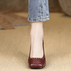 รองเท้าโลฟเฟอร์หนังพื้นนิ่มพรีเมียม สไตล์เจ้าสาว สวมใส่ง่าย แฟชั่นมาแรงปี 2026 ฤดูร้อน-ใบไม้ร่วง สไตล์ฝรั่งเศส แมรี่เจน ส้นสูงลำลอง - Product Image 5
