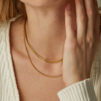Collier ras de cou tendance 2023 en acier inoxydable plaqué or 18 carats, chaîne fine plate en forme de serpent, chaîne torsadée scintillante, chaîne de corde