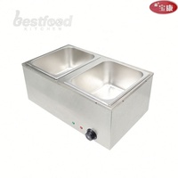 Bain-marie double électrique professionnel pour la restauration, équipement de cuisine et de buffet, vitrine chauffante pour traiteur