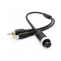 Câble adaptateur blindé et surmoulé GX12 4 broches 8 broches aviation vers réseau Ethernet RJ45 / audio RCA pour CCTV industriel
