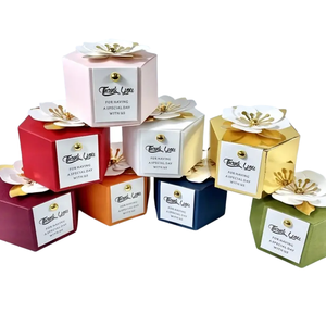 Creative Hexagon Wedding Candy Box Little Flower Chocolate Box for Baby Shower Party Wedding Decorations Food-Related Gift Boxes - Product Image 1