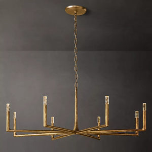 60" Round Solid Brass Large Chandelier Villa Banquet <b>Hall</b> Living Room Luxury Simple Antique Retro Gold Finish LED Chandelier - Product Image 3