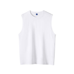 Design personnalisé 100% coton blanc grande taille hommes gilets décontracté Fitness débardeur course Singlet pour hommes - Product Image 2