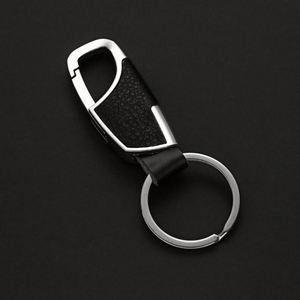 Custom Logo Metal Key Chains Waist Hanging Keychains Key Holder Men Best Gift Keyring Real Pebbled Leather Keychain - Product Image 5