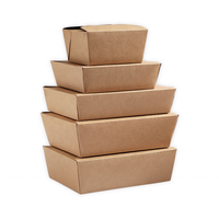 Emballage alimentaire jetable à emporter, boîte en papier kraft pour frites, nuggets de poulet frit, boîte alimentaire en papier kraft