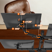 Khcoohoo Quad-Monitorhalterung aus Hochleistungs-Stahllegierung mit Standfuß für 13"-27" Bildschirme, 8kg Tragkraft, 45° Neigung, Auf Lager