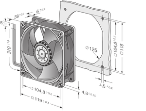 พัดลมระบายความร้อนนำเข้าจากเยอรมนี รุ่น TYP 4414FNH/<span class=keywords><strong>FNN</strong></span>/FN/2N/FN/2HP 12025 24V ของแท้ - Product Image 3