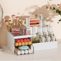 Boîte de rangement cosmétique en acrylique transparent de haute qualité, empilable, avec couvercle, pour organiser le maquillage, porte-rouge à lèvres, porte-pinceaux
