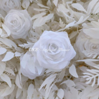 Harga Pabrik Grosir Murah 5D Roll up Silk White Rose Backdrop Dinding Bunga Dekorasi Latar Panggung Pernikahan