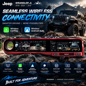 วิทยุติดรถยนต์ระบบนำทาง Android หน้าจอคู่ HD ขนาด 24 นิ้ว รุ่น RoadNavi สำหรับรถยนต์ปี 2018-2023 พร้อมระบบ Carplay ไร้สาย GPS RZ-V1006 เครื่องเล่น DVD ในรถยนต์ - Product Image 4
