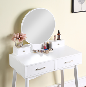 Nordic Bedroom Simple Dressing Table With Mirror White Dressing Table <b>Drawer</b> - Product Image 2
