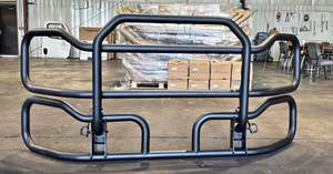 Geyik bekçi ve braket ızgara bekçi ile çelik ve paslanmaz çelik yarı kamyon ön tampon boğa çubuğu - Product Image 3