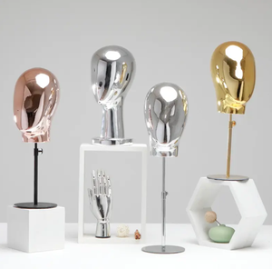 Têtes de mannequin populaires en chrome doré pour perruques - Product Image 2