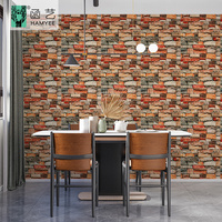 Prix d'Usine Papier Peint Autocollant Film PVC Papier Adhésif Mur Revêtement Mural Brique Pierre 3D Sticker Papier Peint