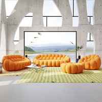 Canapé d'angle modulable convertible moderne avec tissu capitonné, emballage compressé, design pouf pour salon