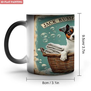 Frosted Black 11oz <b>Ceramic</b> <b>Mug</b> Color Changing Heat Sensitive Drinking Cup - Product Image 1