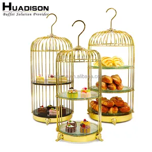 Huadison खड़े हो जाओ सेट सोने केक खड़ा शादी के केक प्रदर्शन केक होटल के रेस्तरां के लिए खड़े हो जाओ