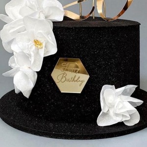 ท็อปเปอร์เค้กอะคริลิกรูปทรงกลมลายน้ำผึ้งและหวานๆ หนา 1.3 มม. ของตกแต่งงานวันเกิด สไตล์ Ins  ปลั๊กอินเค้กพลาสติก - Product Image 4