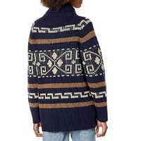 Pull en laine long décontracté pour femme, col rond, manches longues, tricoté avec motifs personnalisés, grandes tailles, saison automne-hiver