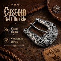 Ensemble de boucles de ceinture Western en alliage personnalisé avec attache en cuir gaufré pour sacs chaussures boucles à ardillon en métal logo personnalisé en zinc
