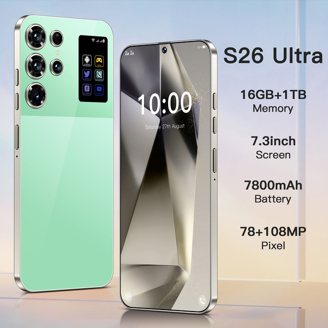 High Quality Original Mobile Phone S26 ultra Smartphone 16gb + 1tb 7.3inch Screen Mobile Phone 5g Android Phone S26 ultra