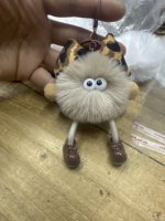 Porte-clés licorne en peluche à imprimé léopard, mignon et moelleux, breloque de sac monstre pour filles