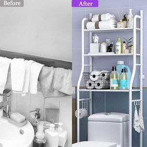 Trong nhà vệ sinh tổ chức <span class=keywords><strong>3</strong></span> tầng kim loại kệ góc đứng lưu trữ tổ chức máy giặt giá trên giá nhà vệ sinh - Product Image 6