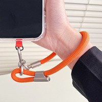 Xuman Cordon coloré en fibre de polyester pour téléphone portable, porte-clés, bracelet anti-perte pour appareil photo, 16 cm, crochet court tressé pour sac de gobelet