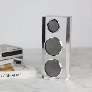 Modern Creative Transparent <b>Crystal</b> Ornament Speaker <b>Set</b> for Home or Office Living Room Decoration - Product Image 6