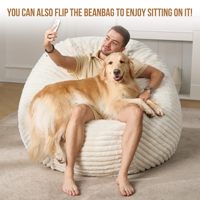 Grand fauteuil paresseux géant et moelleux, pouf sac de rangement, avec logo personnalisé, rembourrage inclus et housse lavable pour adultes