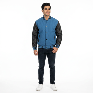 Chaqueta Universitaria para Hombre, Nueva Llegada, Alta Calidad, Hecha a Medida, Cuello Alto, Logotipo Frontal, 100% Algodón, Transpirable, Invierno - Product Image 1