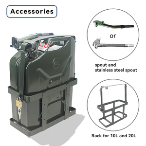 Bidón de Combustible Metálico Auténtico de <span class=keywords><strong>2.5</strong></span> <span class=keywords><strong>Galones</strong></span>/5 Litros, Tanque de Gasolina de Acero, Bidón de Almacenamiento de Gasolina y Diésel - Product Image 6