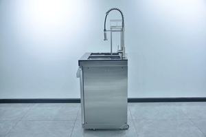 Modern Home <strong>Kitchen</strong> <strong>Modular</strong> Portable Eco-Friendly Fireproof Stainless Steel Sink Base Cabinets Black Steel Door SUS304 Luxury - Product Image 6