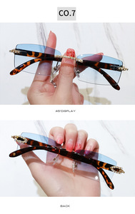 2025 Fashion Upscale Custom Mens Ivory Buffalo Horn Shape Fashion <b>Small</b> Square Trendy Rimless <b>Mirror</b> Lenses Sun Shades Glasses - Product Image 5