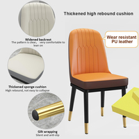 Chaise de salle à manger en tissu à dossier haut Beige blanc marron rose gris or noir acier inoxydable métal Rh Pu cuir chaise de salle à manger