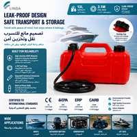Linda New CE EPA ERP CARB Tangki Bensin Portabel 12L HDPE 2 Tak untuk Mesin Tempel dengan Selang Bahan Bakar, Desain Ergonomis, Anti Bocor, Anti Tumpah