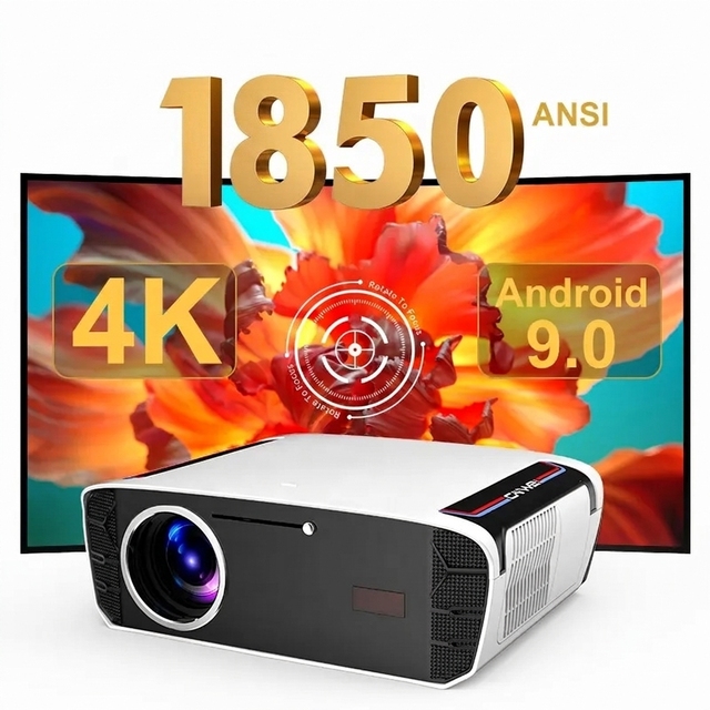 OEM 1850ANSI A9Q Android Smart BT Wi-fi Classroom Projector Home Theater Proyector Video Overhead Beamer Projector 4k