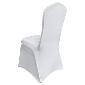 White Scuba Spandex <b>Stretch</b> Wrinkle Free Durable <b>Machine</b> Washable Universal Size Wedding Chair Covers - Product Image 4