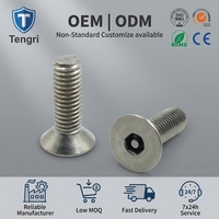 Vis à tête fraisée hexagonale en acier inoxydable Tengri 304 M2 M3 M4 DIN7991 pour l'assemblage de machines générales