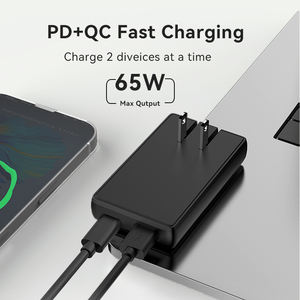 Chargeur rapide complet GaN PD 65W AC avec logo OEM blanc, 65W 1C1A, adaptateur de chargeur GaN PD pour iPhone, ordinateur portable - Product Image 2