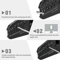 Herramienta de crimpado de barril abierto mini micro IWS-2820M, funciona con terminales AWG28-20 JAM, Molex, Tyco, JST