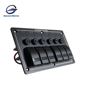 Genuine Marine barco iate botão interruptor marine 8 gang switch painel com fusível