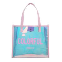 Qetesh Sac Fourre-Tout Réutilisable Mode Personnalisé Sac De Plage Pochette De Luxe Personnalisé Shopping Voyage PVC Étanche Shopping pour les Femmes