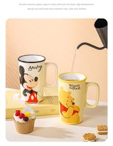 Ly cà phê gốm sứ Mickey Minnie sáng tạo <span class=keywords><strong>2025</strong></span>, bộ đồ ăn, cốc trẻ em, cốc sứ tái sử dụng, khuyến mãi, cốc gốm sứ trẻ em làm quà lưu niệm - Product Image 2