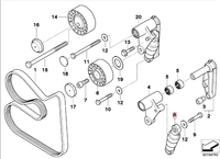 Tendeur de courroie noir de haute qualité avec amortisseur OEM 11281717188 pour moteur BMW M54, garantie 12 mois
