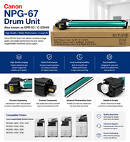 Unité de tambour NPG67 compatible de qualité originale pour copieur Canon ImageRUNNER ADVANCE C3020 C3025 C3120 C3125 C3330 C3520