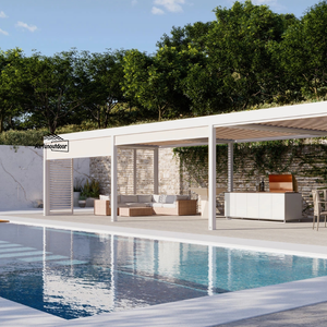 Gazebo <span class=keywords><strong>de</strong></span> aluminio Terraza exterior Techo Louvre Pérgola impermeable para la venta Pérgola <span class=keywords><strong>de</strong></span> aluminio Turquía - Product Image 3